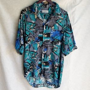 Monticerutti Tropical Print Rayon Shirt